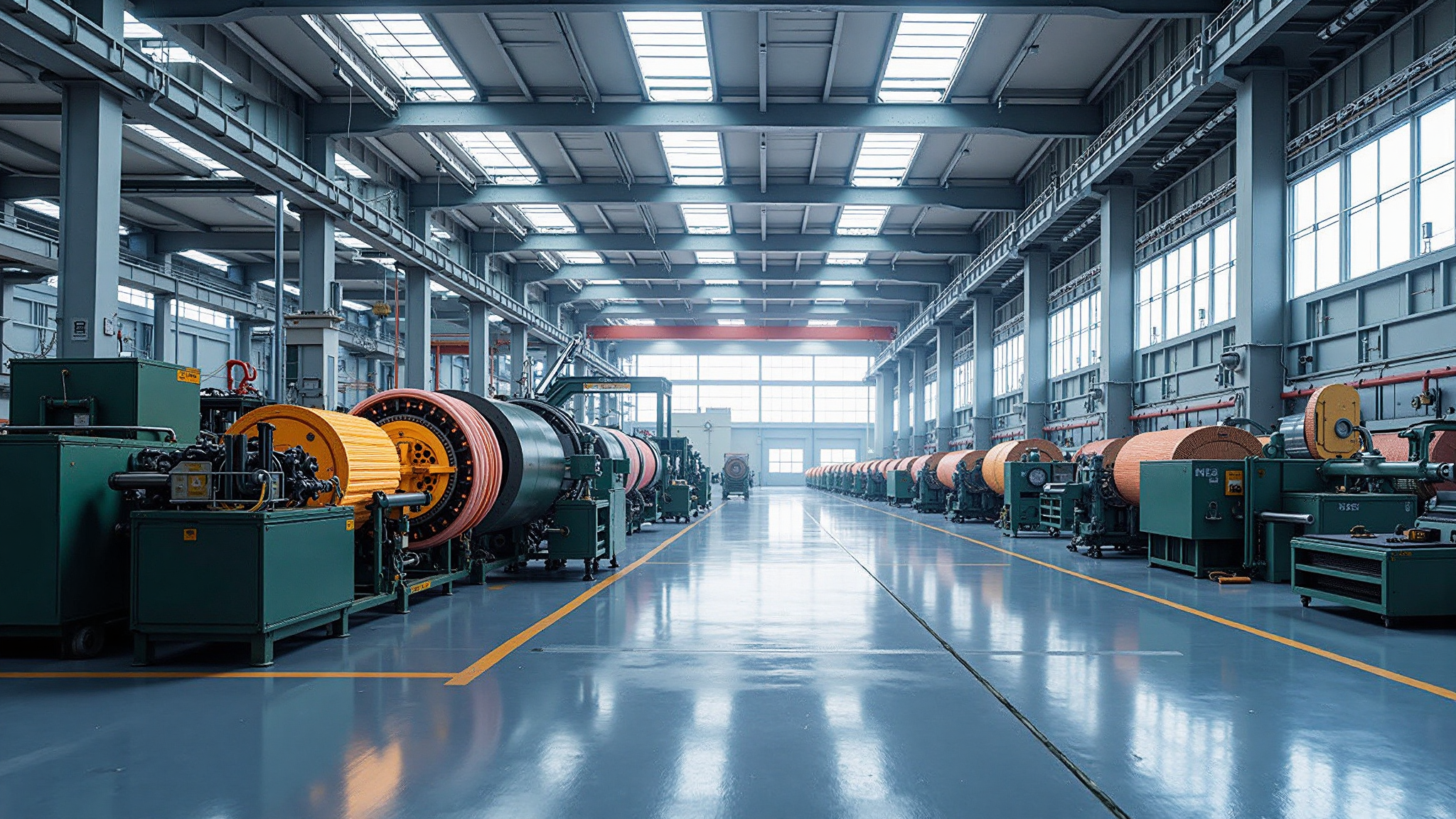 Cable production line in factory