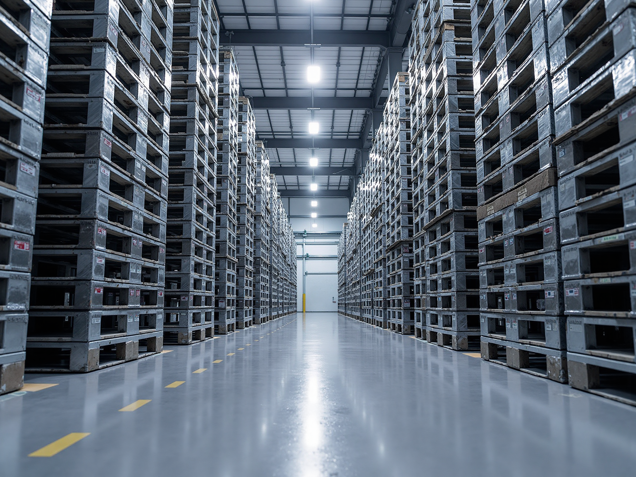 Warehouse racking with stored stock